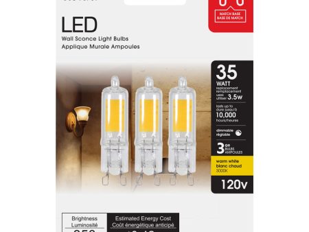 Feit T4 G9 LED Bulb Warm White 35 Watt Equivalence 3 pk Online now