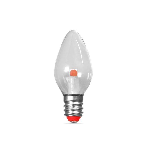 Feit LED Specialty C7 E12 (Candelabra) LED Bulb Red 0.25 Watt Equivalence 2 pk Fashion