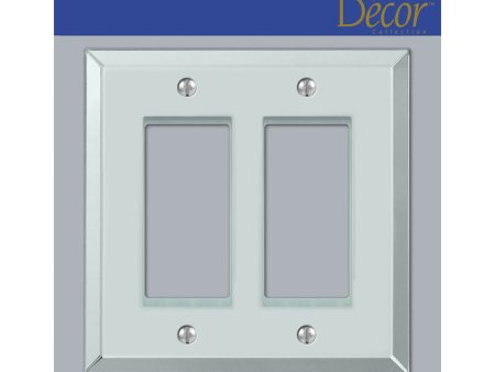 Amerelle Decora Mirror Clear 2 gang Acrylic Decorator Wall Plate 1 pk Online Sale