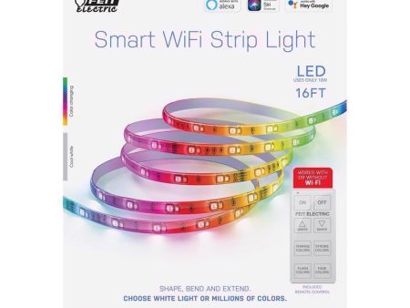 Feit Smart Home 16 ft. L Color Changing Plug-In LED Smart-Enabled Light Strip 1 pk Supply