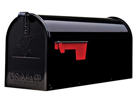 Gibraltar Mailboxes Elite Classic Galvanized Steel Post Mount Black Mailbox Online now