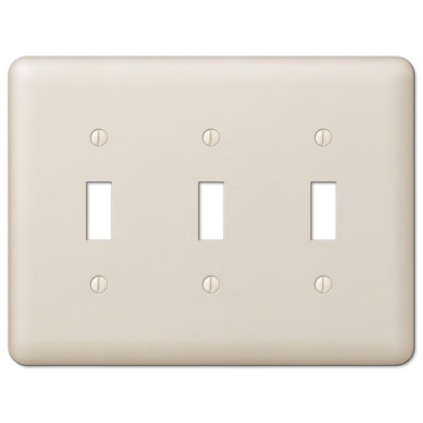 Amerelle Devon Light Almond 3 gang Stamped Steel Toggle Wall Plate 1 pk For Cheap