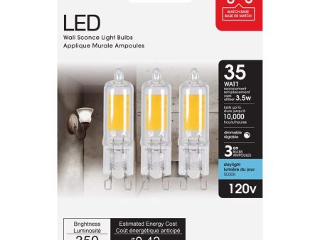 Feit LED Specialty T4 G9 LED Bulb Daylight 35 Watt Equivalence 3 pk Fashion