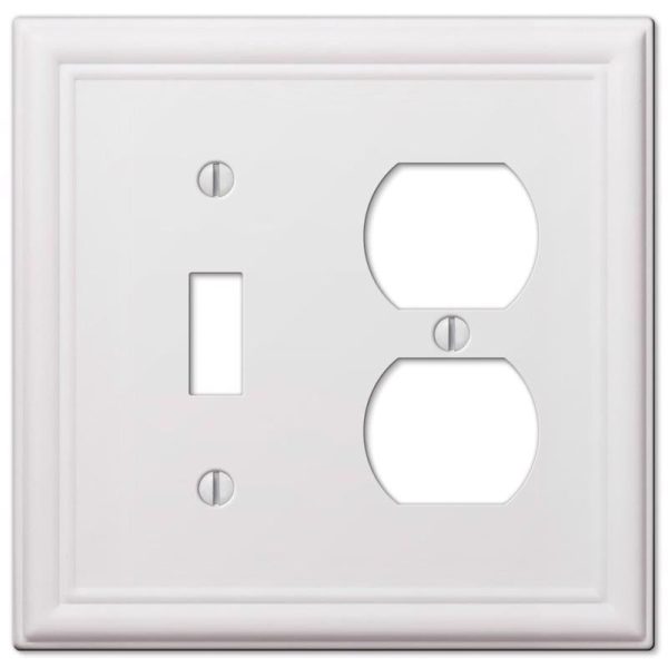 Amerelle Chelsea White 2 gang Stamped Steel Duplex Toggle Wall Plate 1 pk Discount