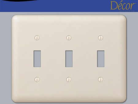 Amerelle Devon Light Almond 3 gang Stamped Steel Toggle Wall Plate 1 pk For Cheap