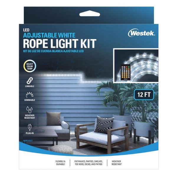 Westek 12 ft. L White Plug-In LED Rope Light Kit 275 lm Discount