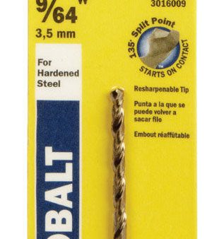 Irwin 9 64 in. X 2-7 8 in. L Cobalt Alloy Steel Drill Bit Straight Shank 1 pc For Sale