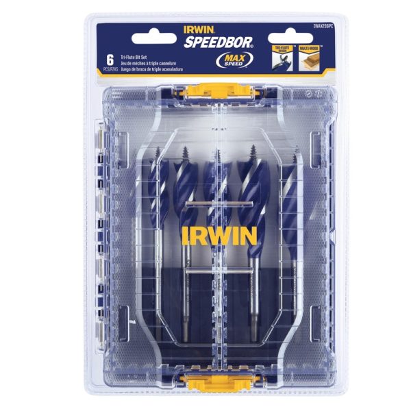 Irwin Speedbor Carbon Steel Spade Bit Set Quick-Change Hex Shank 6 pc Fashion