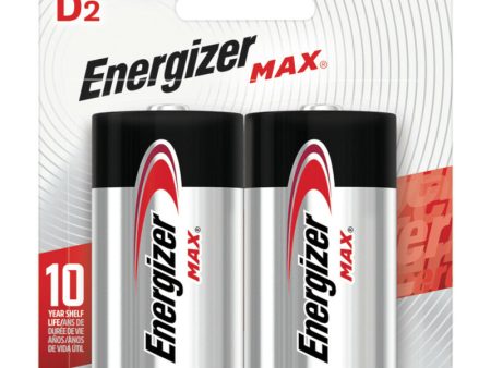 Energizer Max D Alkaline Batteries 2 pk Carded Sale