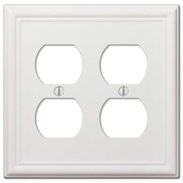 Amerelle Chelsea White 2 gang Stamped Steel Duplex Wall Plate 1 pk Online